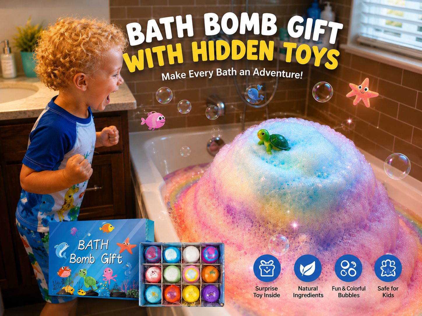Childrens Bath Balls with Hidden Toys